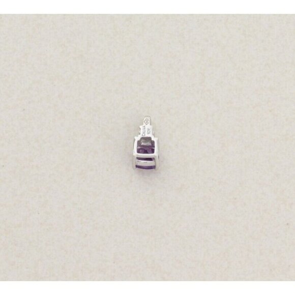Pendant Only 10k White Gold Natural Purple Amethyst Pendant - Picture 6 of 7